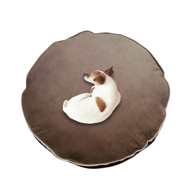 Funda para Cama Cozy Circular suave tapicería café