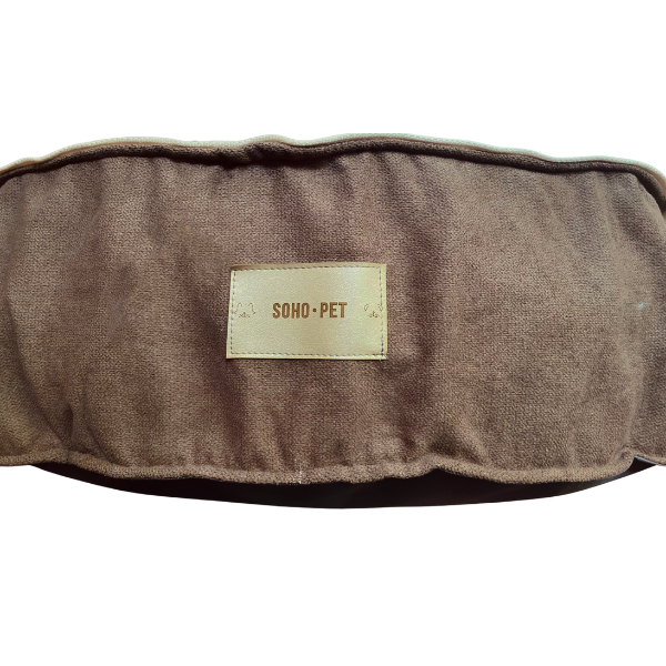 Funda para Cama Cozy Circular suave tapicería café