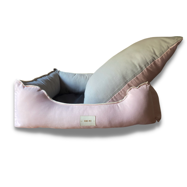 Cama Lounge mix Lona rosa + gris